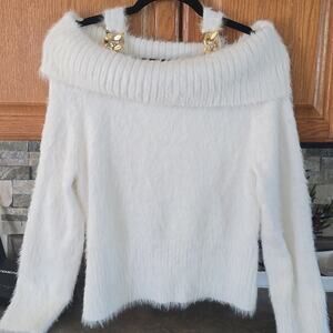 VENUS Soft White Cowl Neck Sweater
